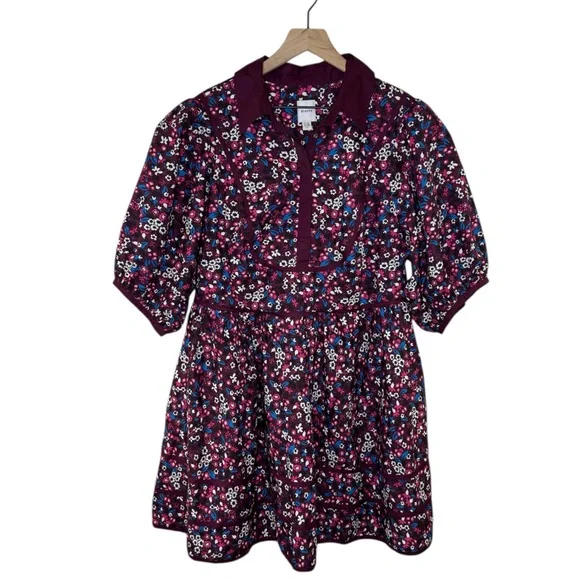 Anthropologie Maeve Puff Sleeve Collared Floral
Mini Dress Size 16 - Picture 2 of 8